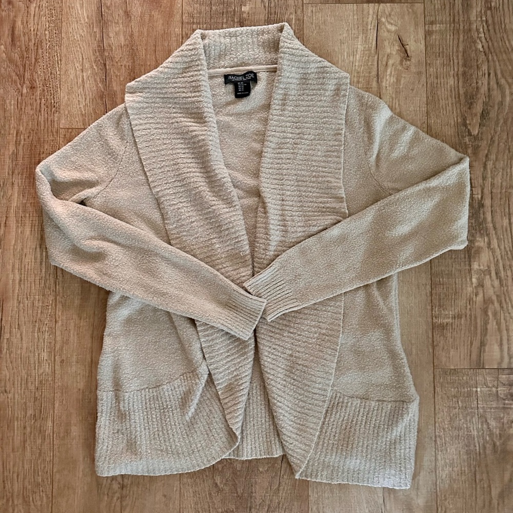 Rachel Zoe Taupe Open Front Cardigan Size XS